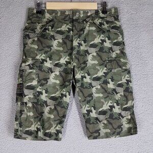 Diesel Cargo Camo Shorts Women's 16/ XL Bermuda Utility Green Cotton Lightweight